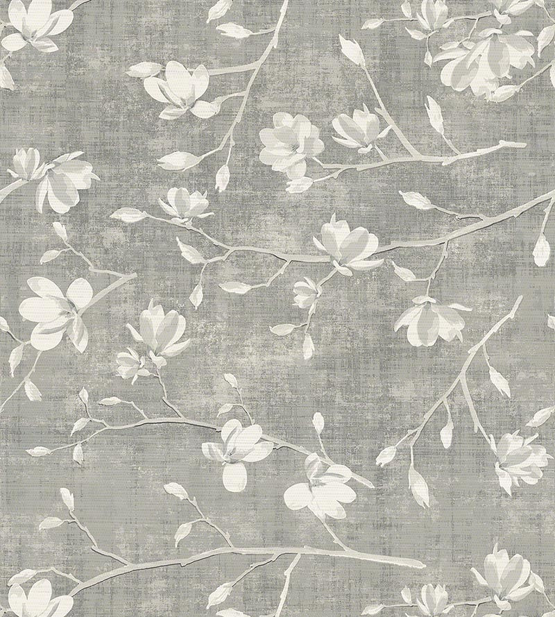 Nicolette Mayer Bloom Silver Wallpaper Sample WNMBLOO0002