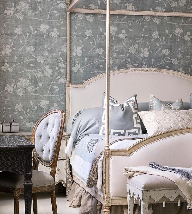 Nicolette Mayer Bloom Silver Wallpaper Sample WNMBLOO0002