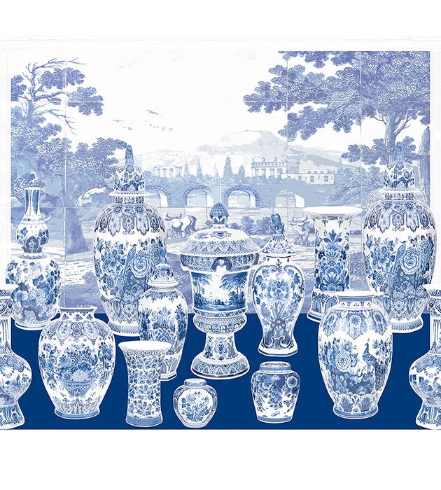 Nicolette Mayer Garniture Scenic Blue - Left Panel Wallpaper Sample WNMGSNL0002