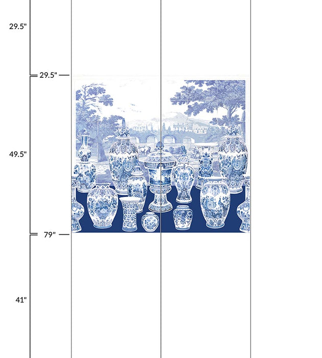 Nicolette Mayer Garniture Scenic Blue - Right Panel Wallpaper Sample WNMGSNR0002