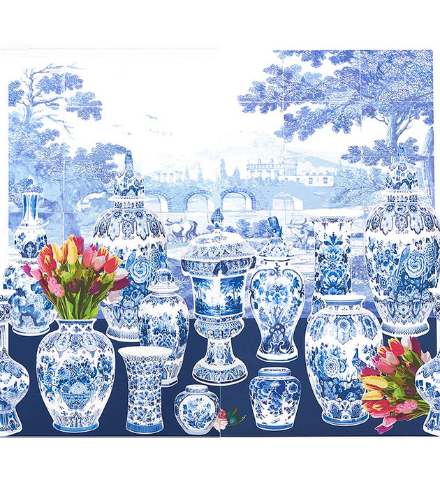 Nicolette Mayer Garniture Scenic - Tulips Blue - Right Panel Wallpaper Sample WNMGSTR0002