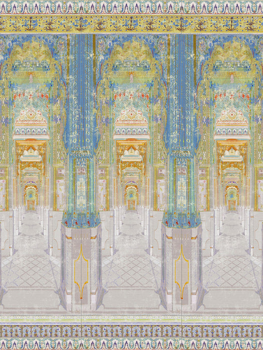 Nicolette Mayer Palatial Jaipur - Panel Powder Buttercup Wallpaper Sample WNMJAIP0002