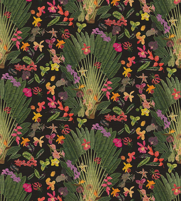 Nicolette Mayer Fantasy Tropical Black Wallpaper Sample WNMTROP0002
