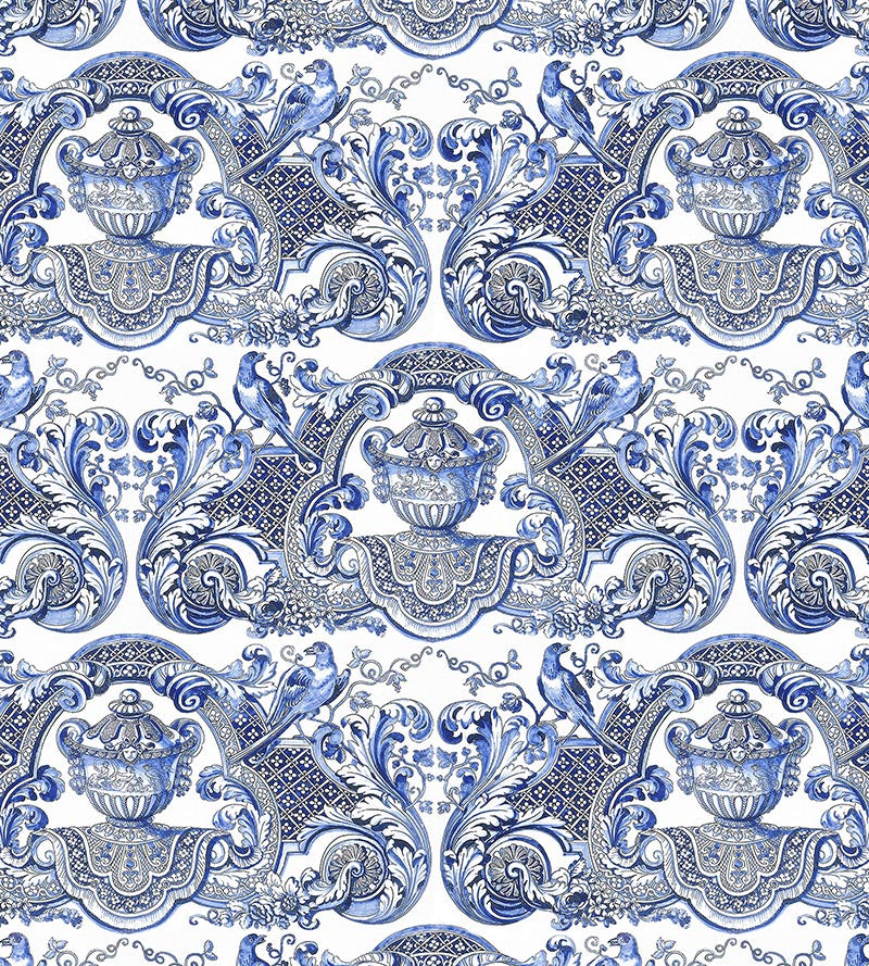 Nicolette Mayer William & Mary Blue Wallpaper WNMWMMY0002