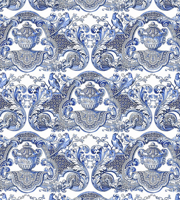 Nicolette Mayer William & Mary Blue Wallpaper Sample WNMWMMY0002