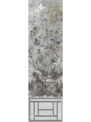 Nicolette Mayer Crested Crane Mural | Panel 1 Silver Gold Wallpaper WNMCRESP10003