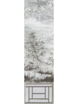 Nicolette Mayer Crested Crane Mural | Panel 4 Silver Gold Wallpaper WNMCRESP40003