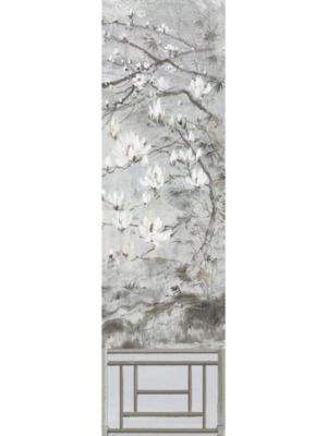 Nicolette Mayer Crested Crane Mural | Panel 6 Silver Gold Wallpaper Sample WNMCRESP60003
