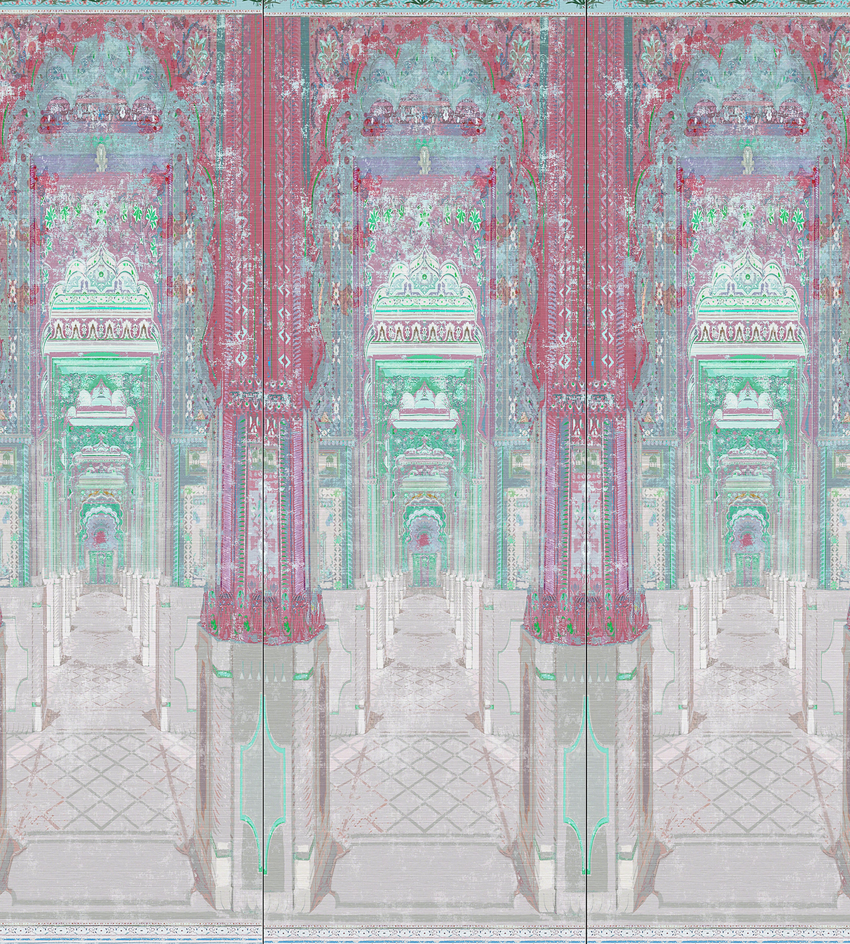 Nicolette Mayer Palatial Jaipur - Panel Red/green/blue Wallcovering Sample WNMJAIP0003