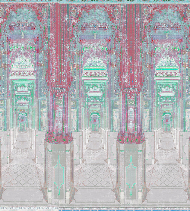 Nicolette Mayer Palatial Jaipur - Panel Red/green/blue Wallcovering Sample WNMJAIP0003