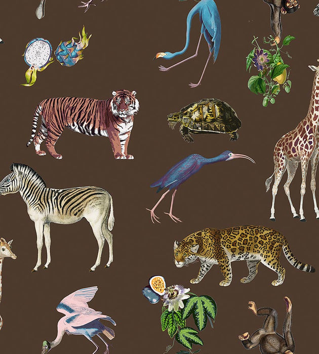 Nicolette Mayer Exotix Brown Wallpaper Sample WNMEXOT0004