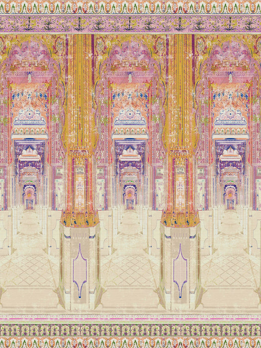 Nicolette Mayer Palatial Jaipur - Panel Orchid Sandlewood Wallpaper Sample WNMJAIP0004