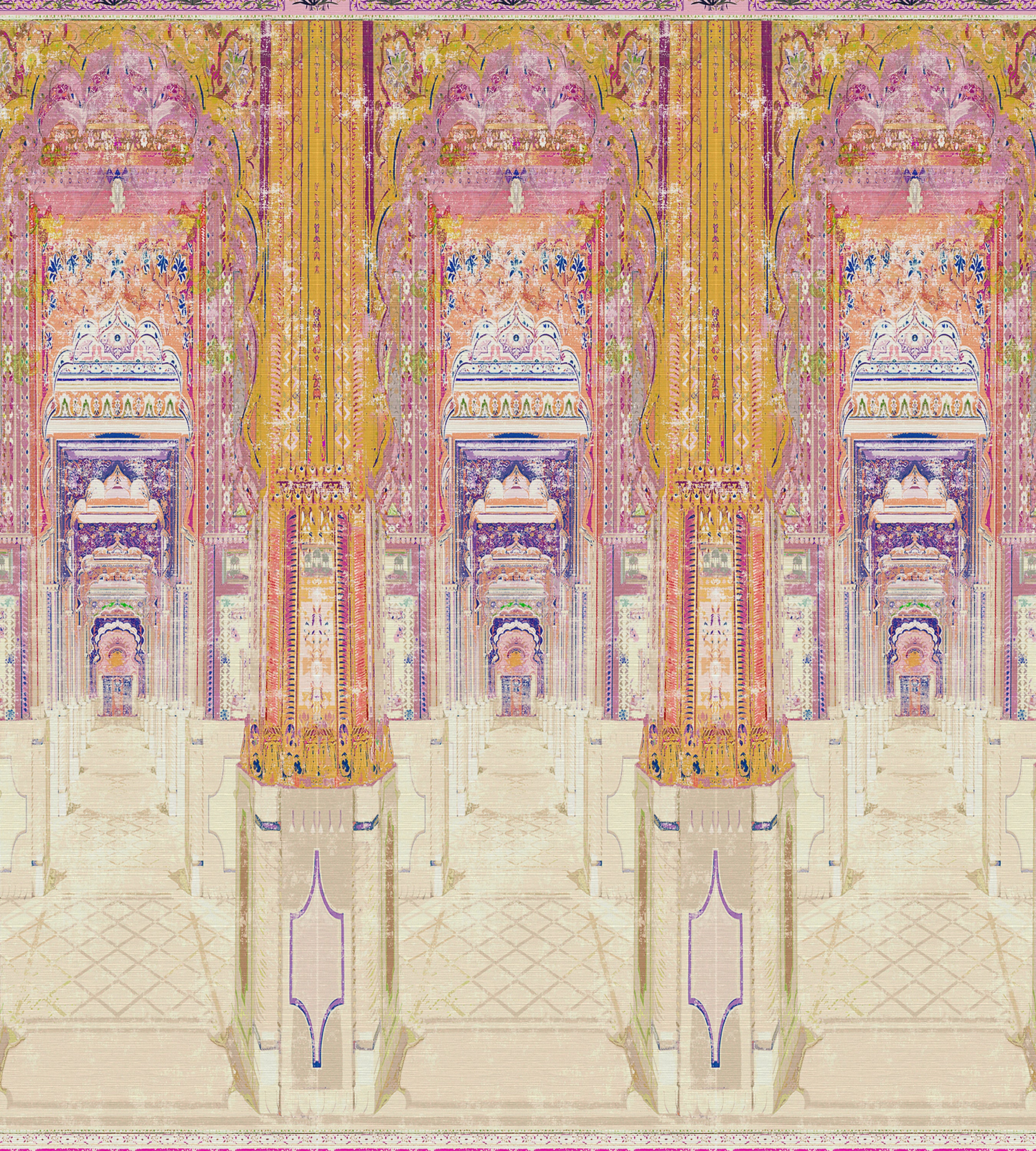 Nicolette Mayer Palatial Jaipur - Panel Orchid Sandlewood Wallcovering Sample WNMJAIP0004