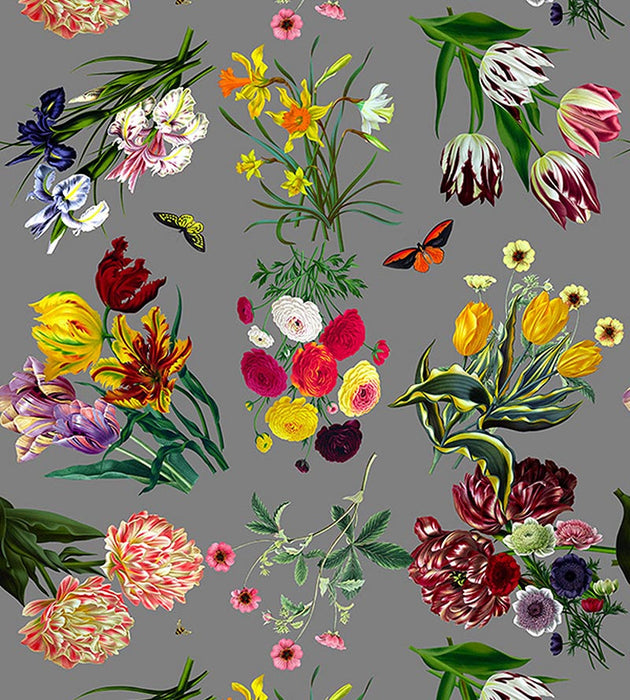 Nicolette Mayer Flora & Fauna Gray Wallpaper WNMFLOR0005