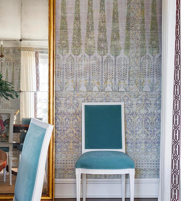 Nicolette Mayer Topkapi Garden - Panel Gold Purple Wallpaper WNMTOPK1017