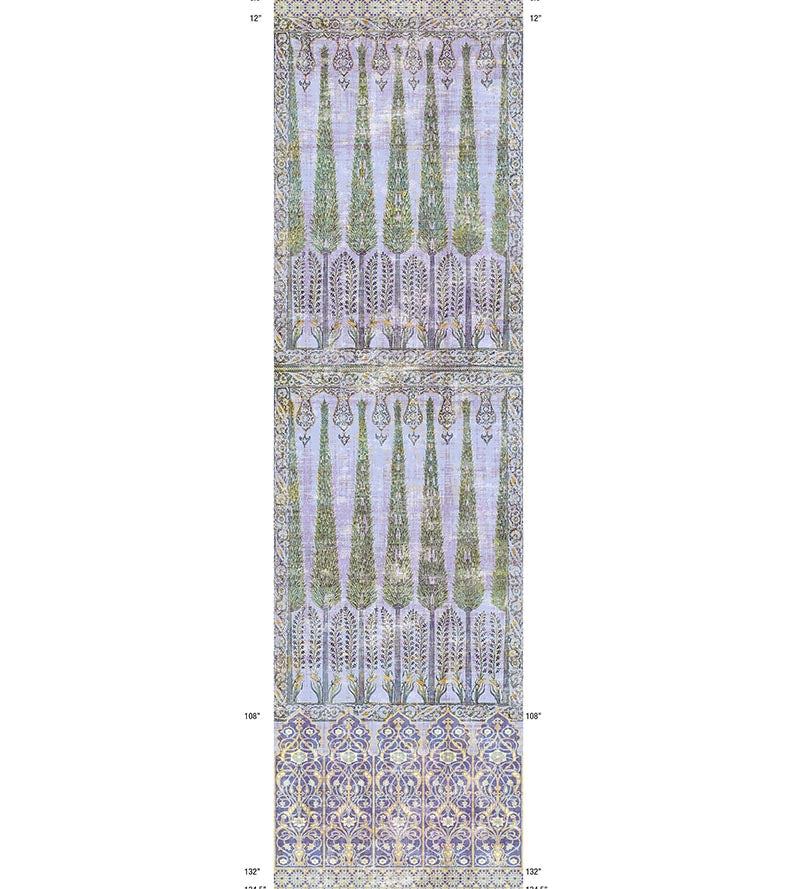 Nicolette Mayer Topkapi Garden - Panel Gold Purple Wallpaper WNMTOPK1017