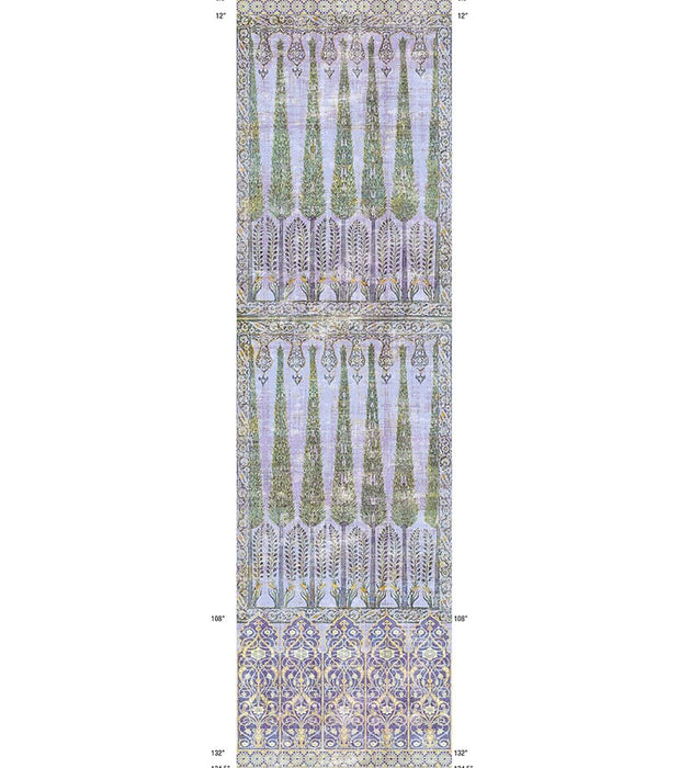 Nicolette Mayer Topkapi Garden - Panel Gold Purple Wallpaper WNMTOPK1017