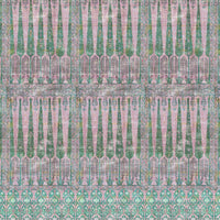 Nicolette Mayer Topkapi Garden - Panel Green Pink Wallpaper WNMTOPK1022