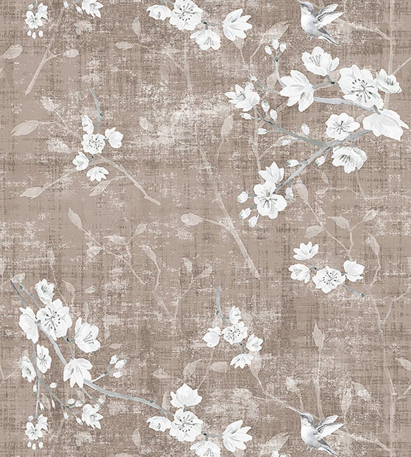Nicolette Mayer Blossom Fantasia Mocha Wallpaper Sample WNMBLOS1033
