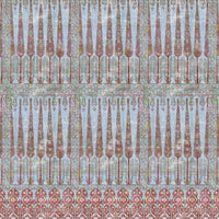 Nicolette Mayer Topkapi Garden - Panel Turquoise Red Wallpaper WNMTOPK1047
