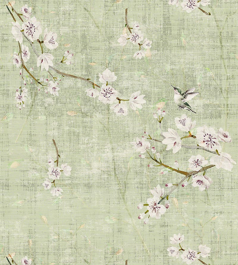 Nicolette Mayer Blossom Fantasia Celadon Wallpaper Sample WNMBLOS1055