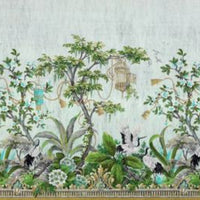 Nicolette Mayer Summer Palace Mural | Set Turquoise Green Wallpaper WNMSUMMSET1