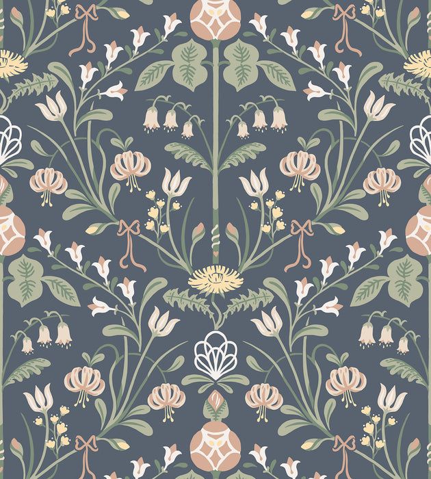 Sandberg Till Carl Indigo Wallcovering Sample WSB01540002