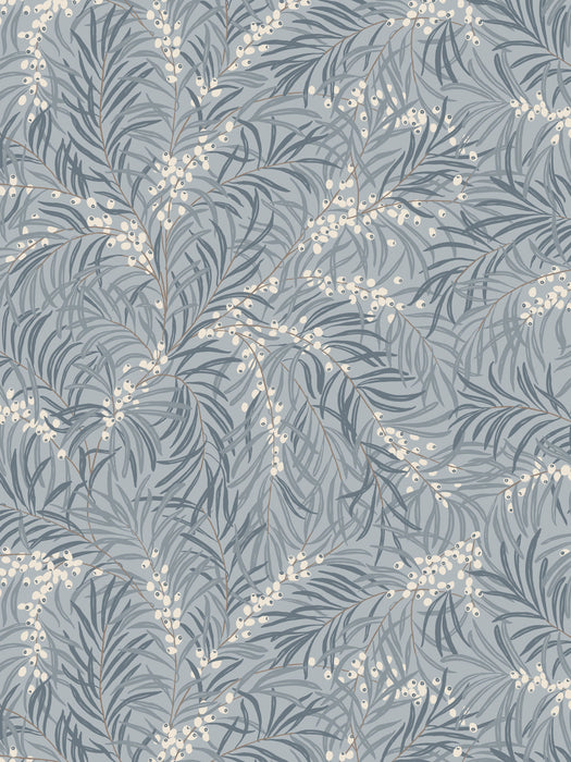 Scalamandre Idun Misty Blue Wallpaper Sample WSBIDUN0004