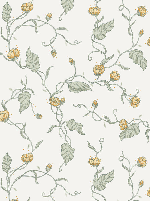 Sandberg Elmire Spring Green Wallpaper Sample WSB14000007