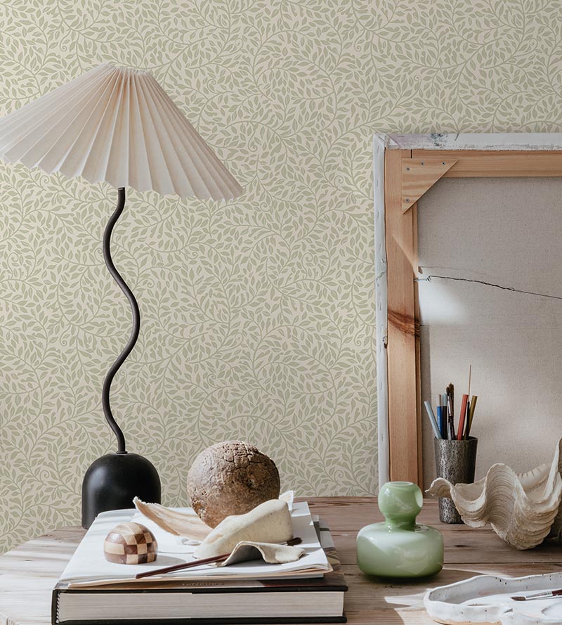 Sandberg Sigfrid Green Wallpaper Sample WSB04250018