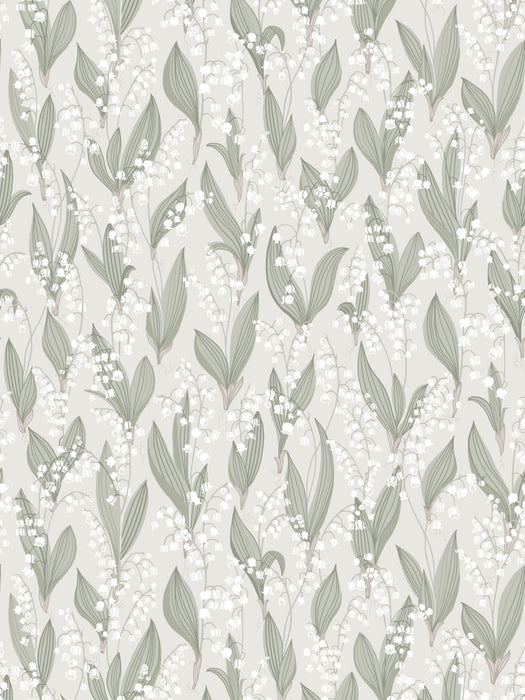 Sandberg Liljekonvalj Spring Green Wallpaper Sample WSB04790018
