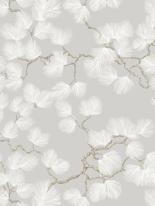 Scalamandre Pine Grey Wallpaper Sample WSB08040021
