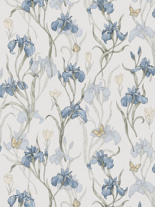 Sandberg Iris Sky Blue Wallpaper Sample WSB010130034