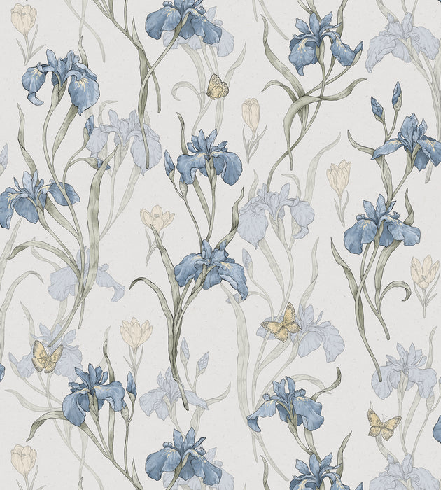 Sandberg Iris Sky Blue Wallcovering Sample WSB010130034