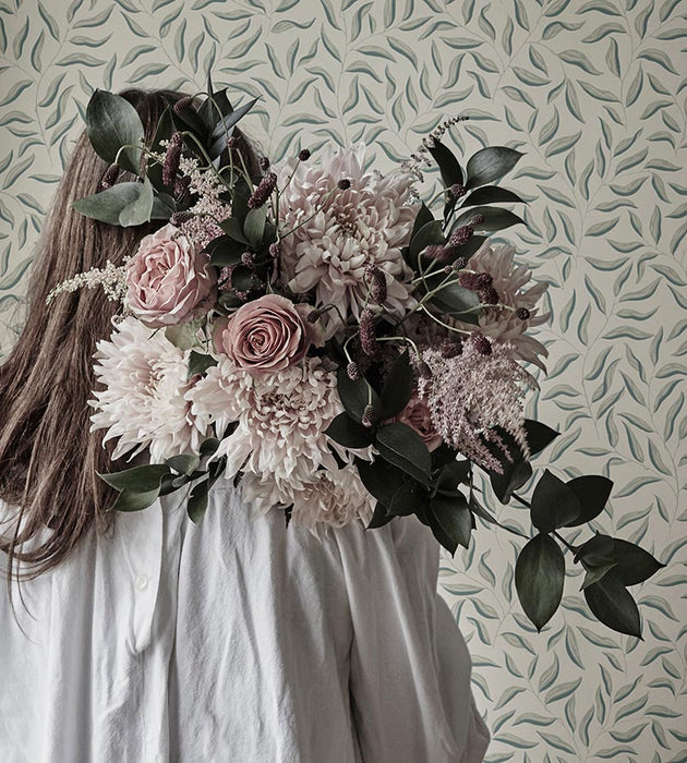 Sandberg Karolina Green Wallpaper Sample WSB08070038