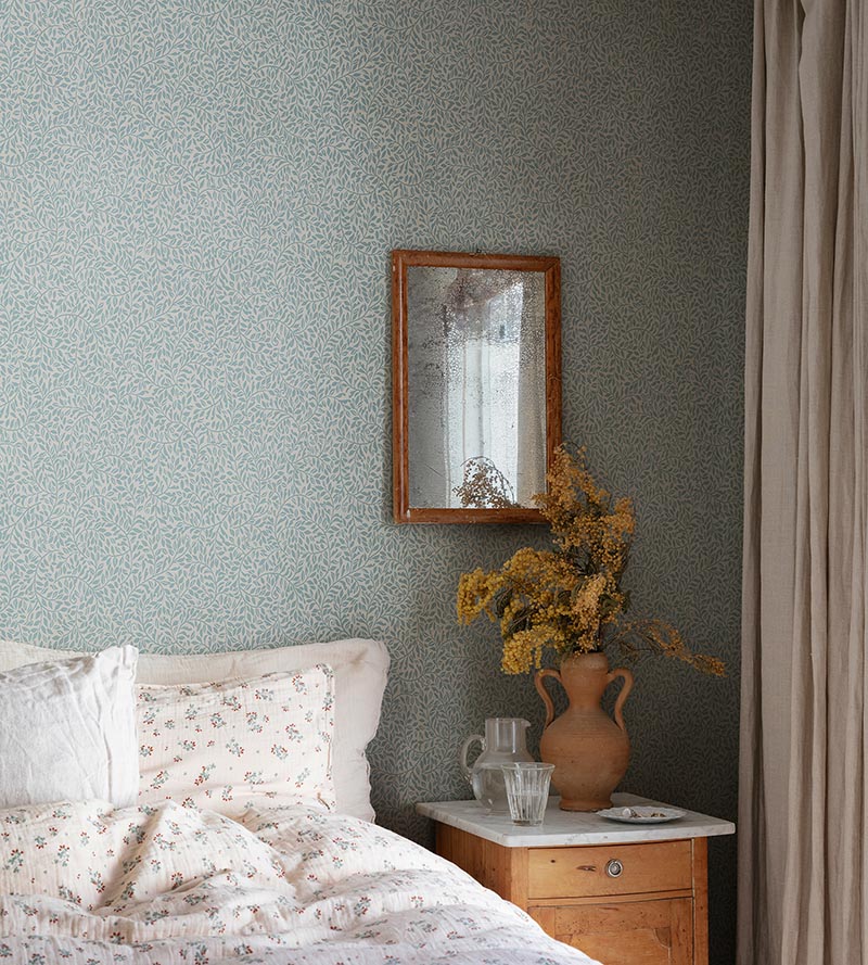 Sandberg Sigfrid Blue Wallpaper Sample WSB04250046