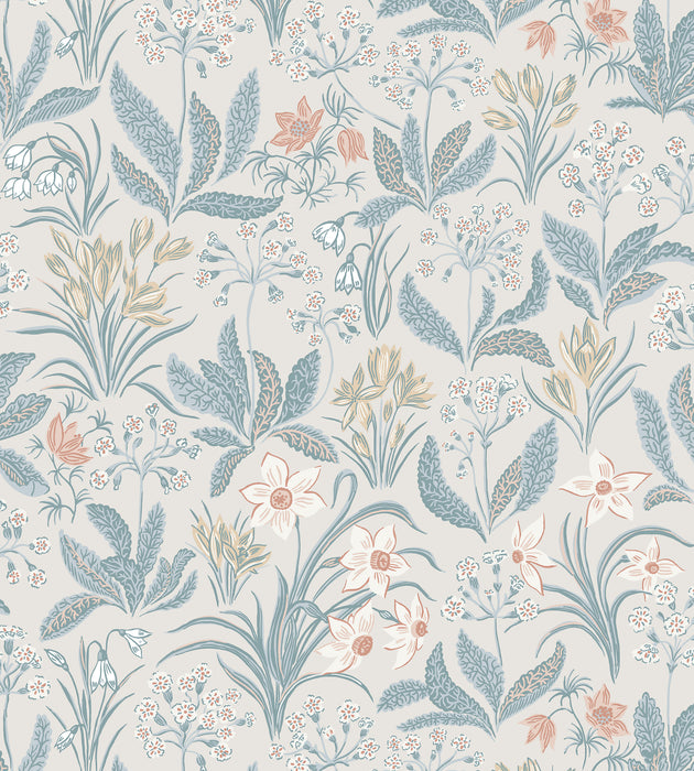 Sandberg Huset I Solen Folklore Blue Wallcovering Sample WSB010150059