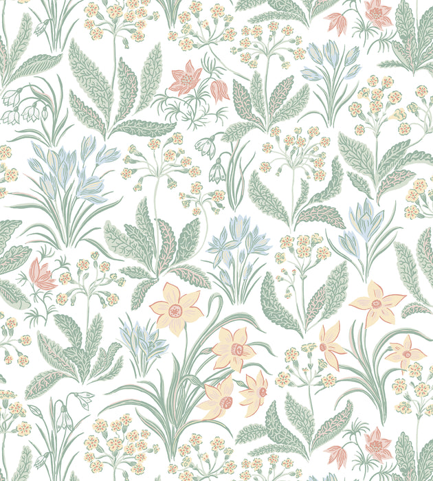 Sandberg Huset I Solen Spring Green Wallcovering Sample WSB010150060