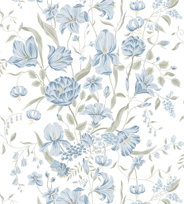 Sandberg Karins Bukett Sky Blue Wallcovering Sample WSB10160062