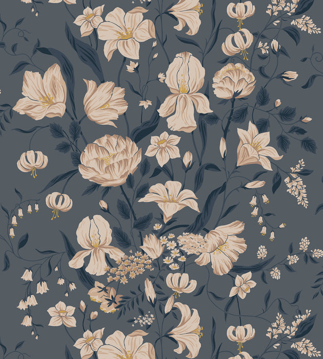 Sandberg Karins Bukett Indigo Wallcovering Sample WSB10160063