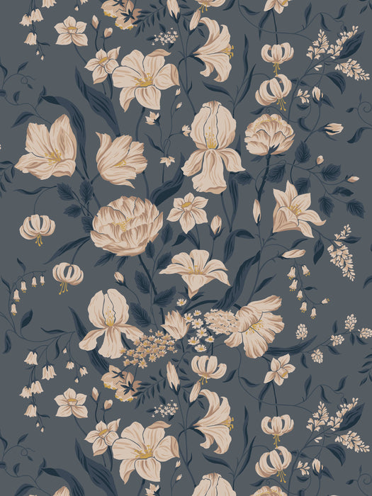Sandberg Karins Bukett Indigo Wallpaper Sample WSB10160063