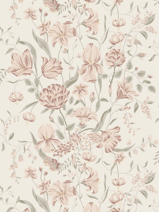 Sandberg Karins Bukett Powder Pink Wallpaper Sample WSB10160064
