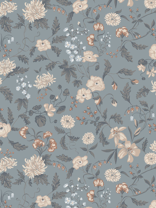 Sandberg Till Karin Folklore Blue Wallpaper Sample WSB010160065