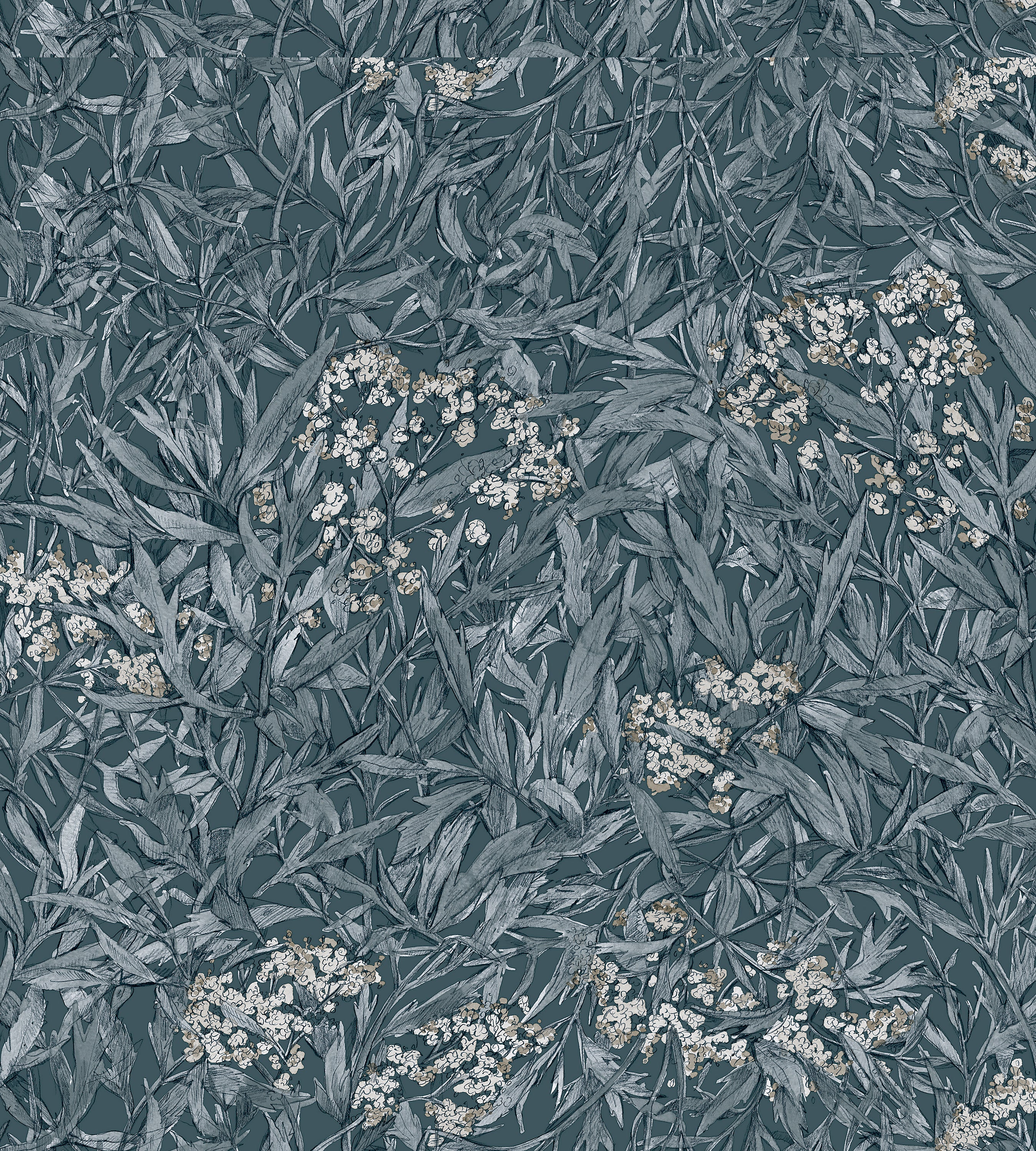 Sandberg Malin Indigo Blue Wallcovering Sample WSB02250066