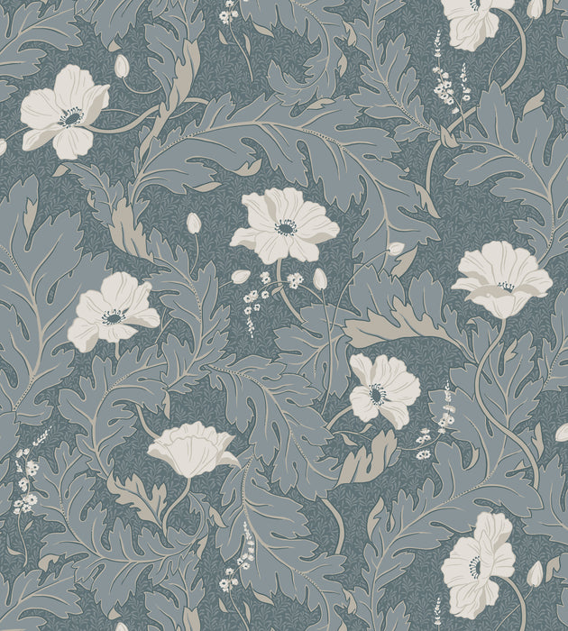 Sandberg Charlotta Petrol Wallcovering Sample WSB08300066