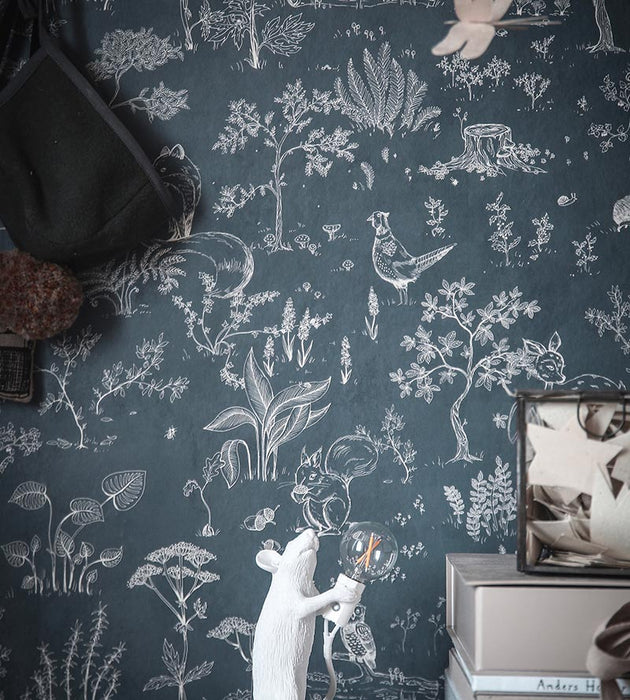 Sandberg Hollie Dark Blue Wallpaper Sample WSB02320076