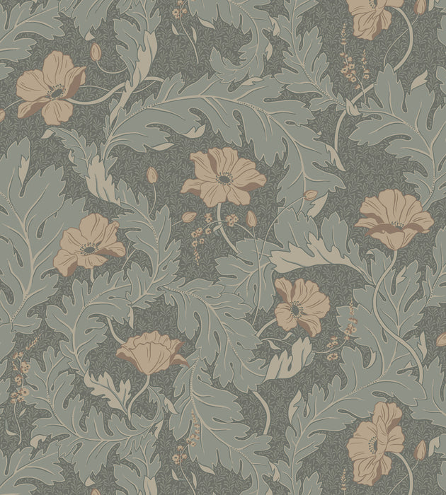Sandberg Charlotta Forest Green Wallcovering Sample WSB08300078