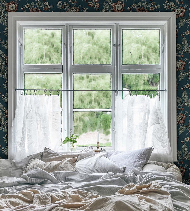 Sandberg Rosenholm Midnight Blue Wallpaper Sample WSB04070086