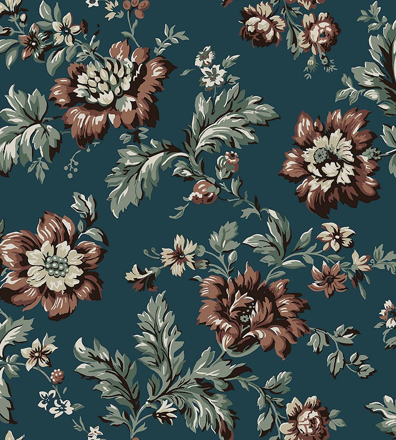 Sandberg Rosenholm Midnight Blue Wallpaper Sample WSB04070086