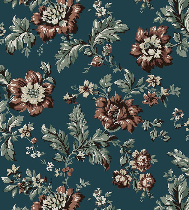Sandberg Rosenholm Midnight Blue Wallpaper Sample WSB04070086